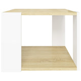 NNEVL Coffee Table Sonoma Oak and White 40x40x30 cm Engineered Wood