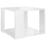 NNEVL Coffee Table High Gloss White 40x40x30 cm Engineered Wood