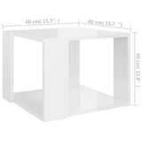 NNEVL Coffee Table High Gloss White 40x40x30 cm Engineered Wood
