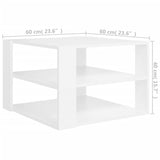 NNEVL Coffee Table White 60x60x40 cm Chipboard