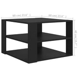 NNEVL Coffee Table Black 60x60x40 cm Chipboard