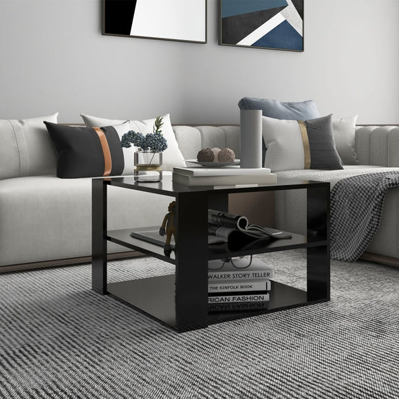 NNEVL Coffee Table Black 60x60x40 cm Chipboard