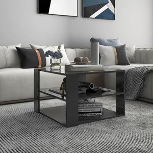 NNEVL Coffee Table Grey 60x60x40 cm Chipboard