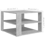 NNEVL Coffee Table Concrete Grey 60x60x40 cm Chipboard
