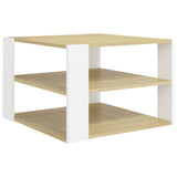 NNEVL Coffee Table Sonoma Oak and White 60x60x40 cm Chipboard