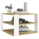 NNEVL Coffee Table Sonoma Oak and White 60x60x40 cm Chipboard