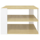 NNEVL Coffee Table Sonoma Oak and White 60x60x40 cm Chipboard