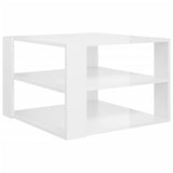 NNEVL Coffee Table High Gloss White 60x60x40 cm Chipboard