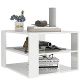 NNEVL Coffee Table High Gloss White 60x60x40 cm Chipboard