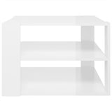 NNEVL Coffee Table High Gloss White 60x60x40 cm Chipboard