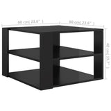 NNEVL Coffee Table High Gloss Black 60x60x40 cm Chipboard