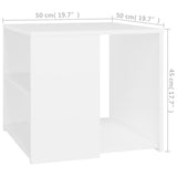 NNEVL Side Table White 50x50x45 cm Chipboard