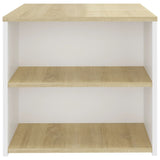 NNEVL Side Table Sonoma Oak and White 50x50x45 cm Chipboard