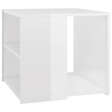 NNEVL Side Table High Gloss White 50x50x45 cm Chipboard