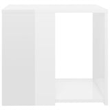 NNEVL Side Table High Gloss White 50x50x45 cm Chipboard