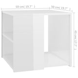 NNEVL Side Table High Gloss White 50x50x45 cm Chipboard