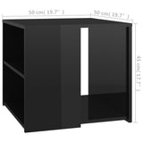 NNEVL Side Table High Gloss Black 50x50x45 cm Chipboard