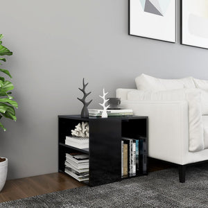 NNEVL Side Table High Gloss Black 50x50x45 cm Chipboard