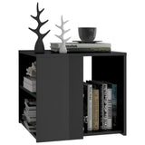NNEVL Side Table High Gloss Grey 50x50x45 cm Chipboard