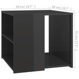 NNEVL Side Table High Gloss Grey 50x50x45 cm Chipboard