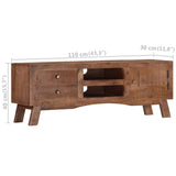 NNEVL TV Cabinet 110x30x40 cm Rough Mango Wood