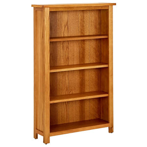NNEVL 4-Tier Bookcase 70x22x110 cm Solid Oak Wood