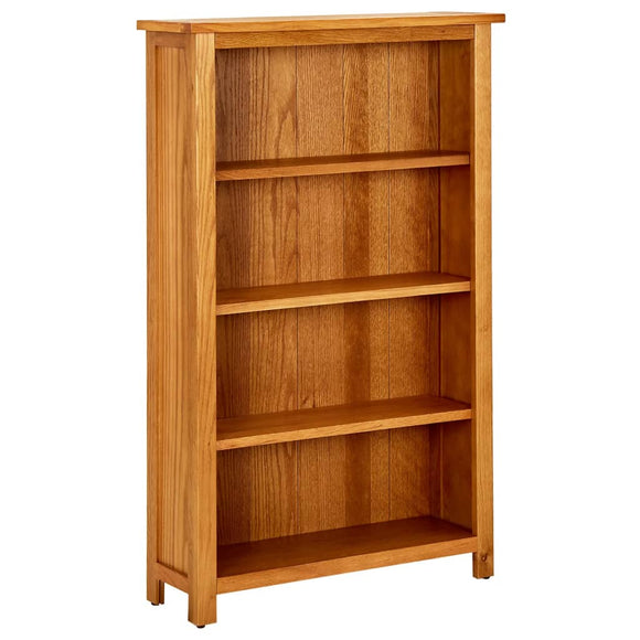 NNEVL 4-Tier Bookcase 70x22x110 cm Solid Oak Wood