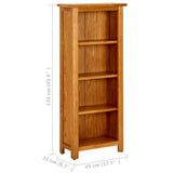 NNEVL 4-Tier Bookcase 45x22x110 cm Solid Oak Wood