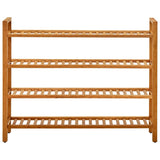 NNEVL Shoe Rack with 4 Shelves 100x27x80 cm Solid Oak Wood