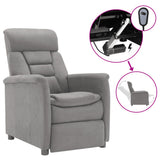 NNEVL Electric Recliner Light Grey Faux Suede Leather