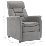 NNEVL Electric Recliner Light Grey Faux Suede Leather