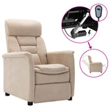 NNEVL Electric Recliner Cream Faux Suede Leather