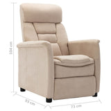 NNEVL Electric Recliner Cream Faux Suede Leather