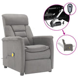 NNEVL Electric Massage Recliner Light Grey Faux Suede Leather