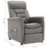 NNEVL Electric Massage Recliner Light Grey Faux Suede Leather