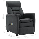 NNEVL Electric Massage Recliner Dark Grey Faux Suede Leather