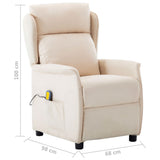 NNEVL Electric Massage Recliner Cream Fabric