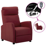 NNEVL Electric Reclining Chair Wine Red Faux Leather