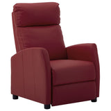 NNEVL Electric Reclining Chair Wine Red Faux Leather
