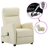 NNEVL Electric Massage Reclining Chair Cream Faux Leather