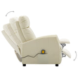 NNEVL Electric Massage Reclining Chair Cream Faux Leather
