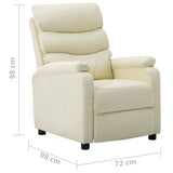 NNEVL Electric Reclining Chair Cream Faux Leather