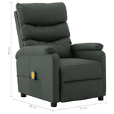 NNEVL Electric Massage Reclining Chair Grey Faux Leather