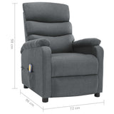 NNEVL Electric Massage Recliner Light Grey Fabric
