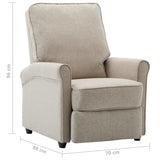 NNEVL Electric TV Recliner Chair Cream Fabric