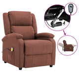 NNEVL Electric Massage Recliner Brown Fabric