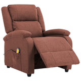 NNEVL Electric Massage Recliner Brown Fabric