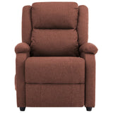 NNEVL Electric Massage Recliner Brown Fabric