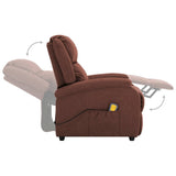 NNEVL Electric Massage Recliner Brown Fabric
