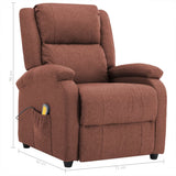 NNEVL Electric Massage Recliner Brown Fabric
